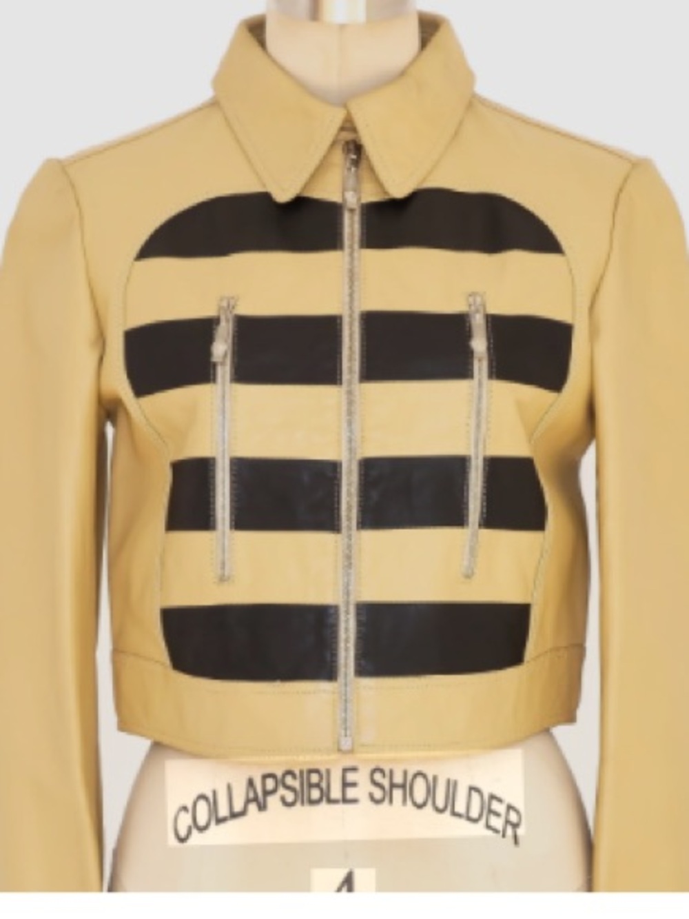 Versus Versace Cream Jacket with Black Horizontal Stripes